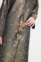 A17 Green Gold Butterfly Abaya