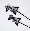 A17 Black Silver Butterfly Abaya