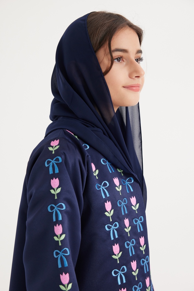 A18 Bows and Flowers Abaya