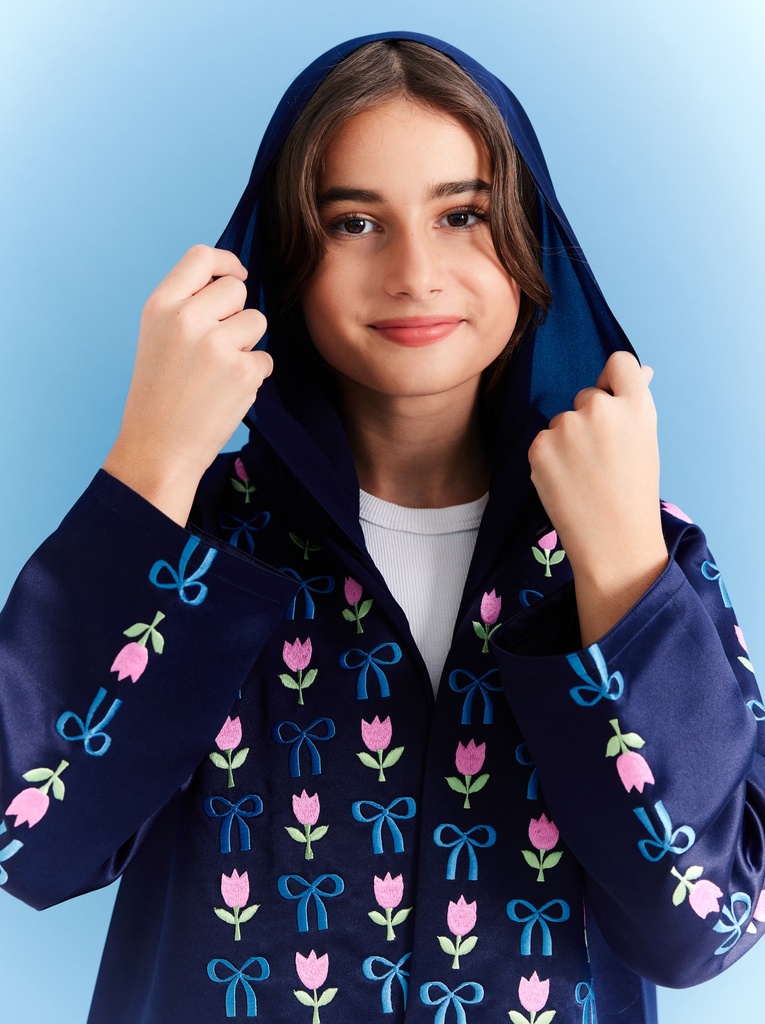 A18 Bows and Flowers Abaya