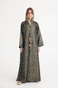 A17 Green Gold Butterfly Abaya